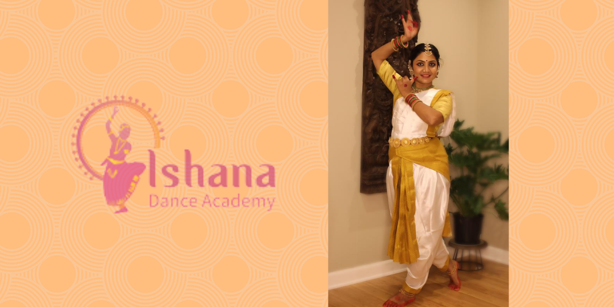A girl doing Bharatanatyam in Ishana Dance Academy