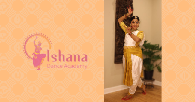 A girl doing Bharatanatyam in Ishana Dance Academy