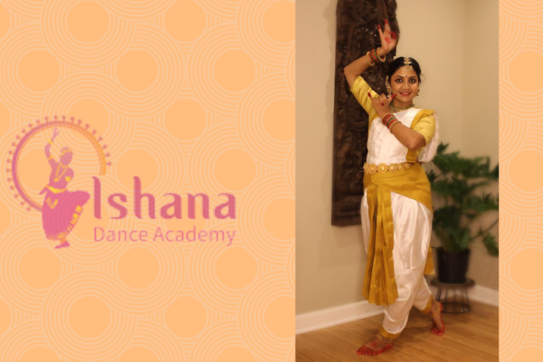 A girl doing Bharatanatyam in Ishana Dance Academy